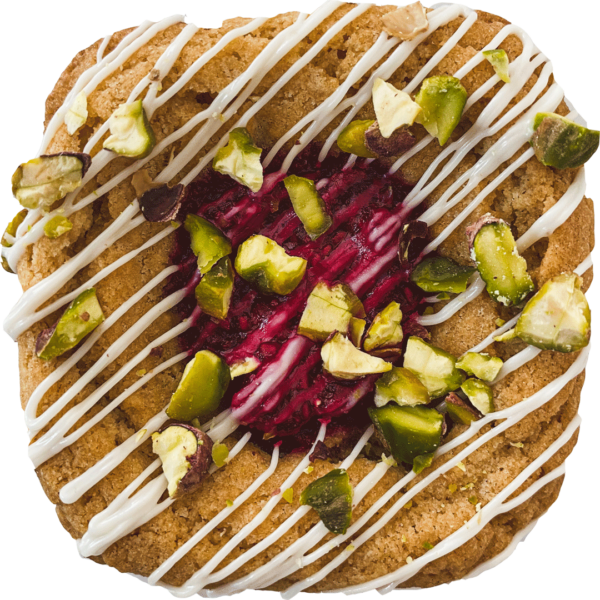 Framboises, pistaches et chocolat blanc
